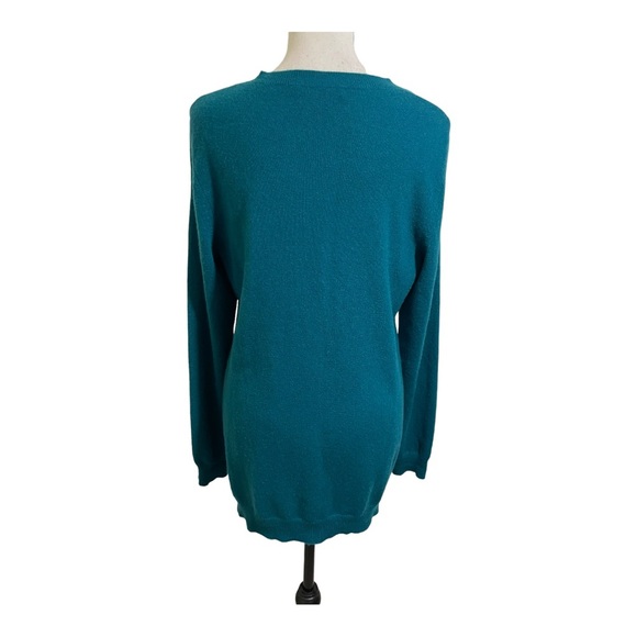 Bloomingdale’s women v-neck button down cardigan cashmere teal size large - Picture 9 of 11